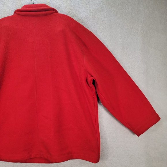 Liz Claiborne Liz Wear Red Collared Button Up Cozy Y2K Pea Coat - Picture 13 of 16